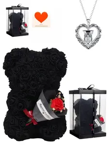 "Owl Heart Charm" Premium Stylish Heart Owl Gem Necklace, paired with an exquisite rose bear gift box. A mysterious elegant gift for dates and holidays, perfect for birthdays, Valentine’s Day and Mother’s Day for your wife or daughter.