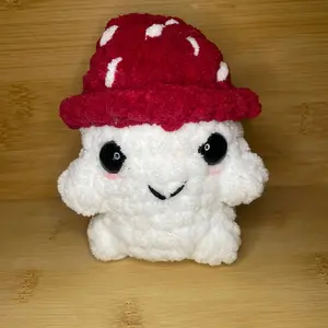 Crochet chunky mushroom boi plushie