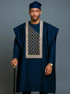 Men's African Style 3-Piece Set, Top Bottom Outer Robe Combo, Costumes, Trendy New Arrival, Hot Selling Men's Fashion, Traditional