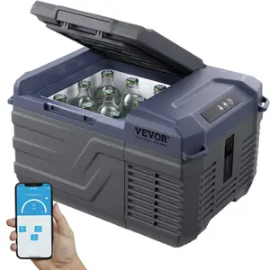 VEVOR Car Refrigerator, 12 Volt Car Refrigerator Fridge, 9 L Single Zone Portable Freezer, -4℉-68℉ Adjustable Range, 12/24V DC and 100-240V AC Compressor Cooler for Outdoor, Camping, RV
