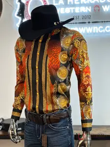 MENS PEDRERIA RED-RED LONG SLEEVE SHIRT- 3SPR411