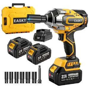 1/2'' Cordless Impact Wrench, 1106 ft-lbs Cordless Impact Gun with 2 x 4.0Ah Batteries, Brushless Impact Wrench, 21V High Torque Power Impact Driver with 6 Sockets,Fast Charger, Electric Impact Wrench for Car Truck