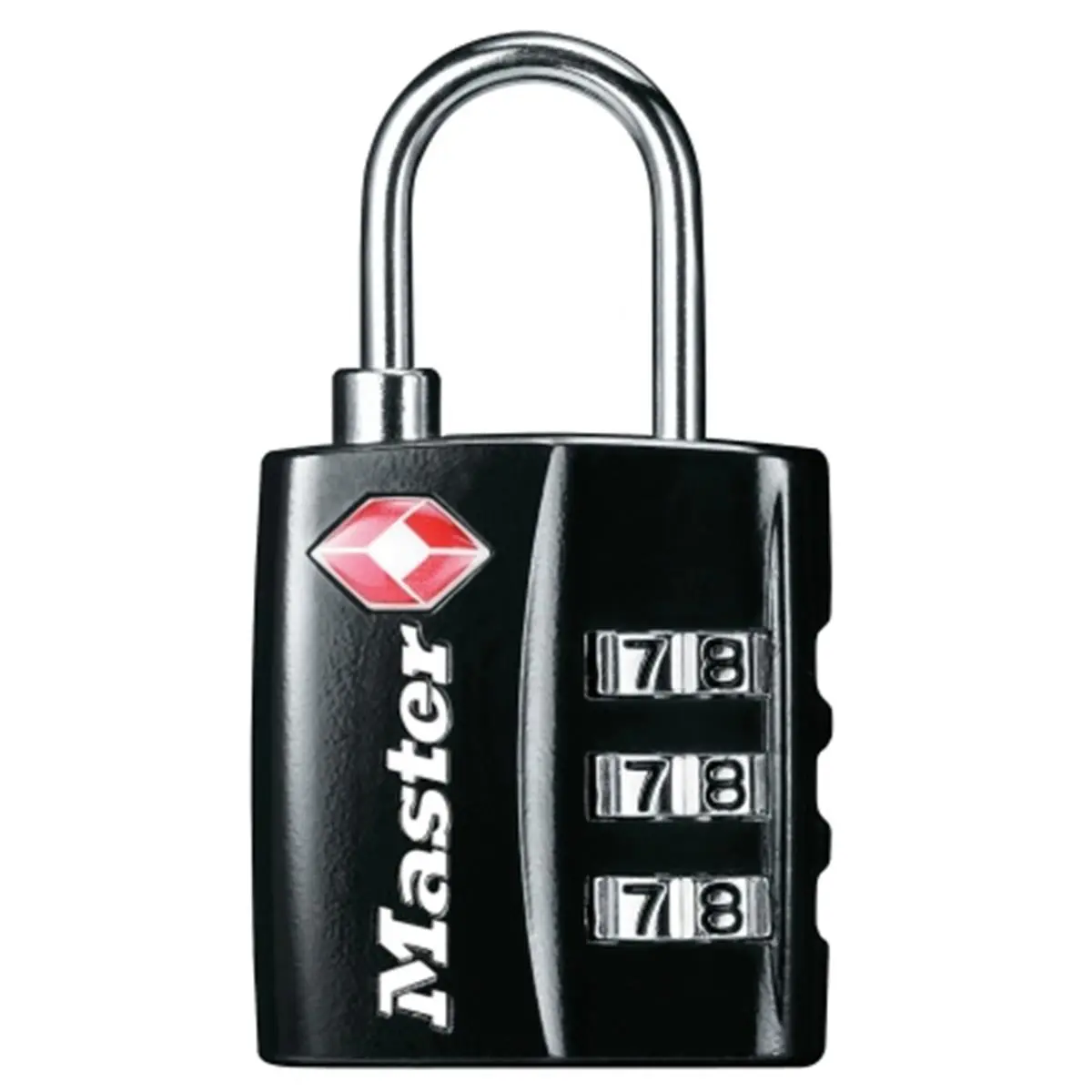212 MAIN Metal Luggage Locks - TSA-Approved, Nickel Finish, Black, Set-Your-Own Combination, Motorcycle Luggage Security Accessory