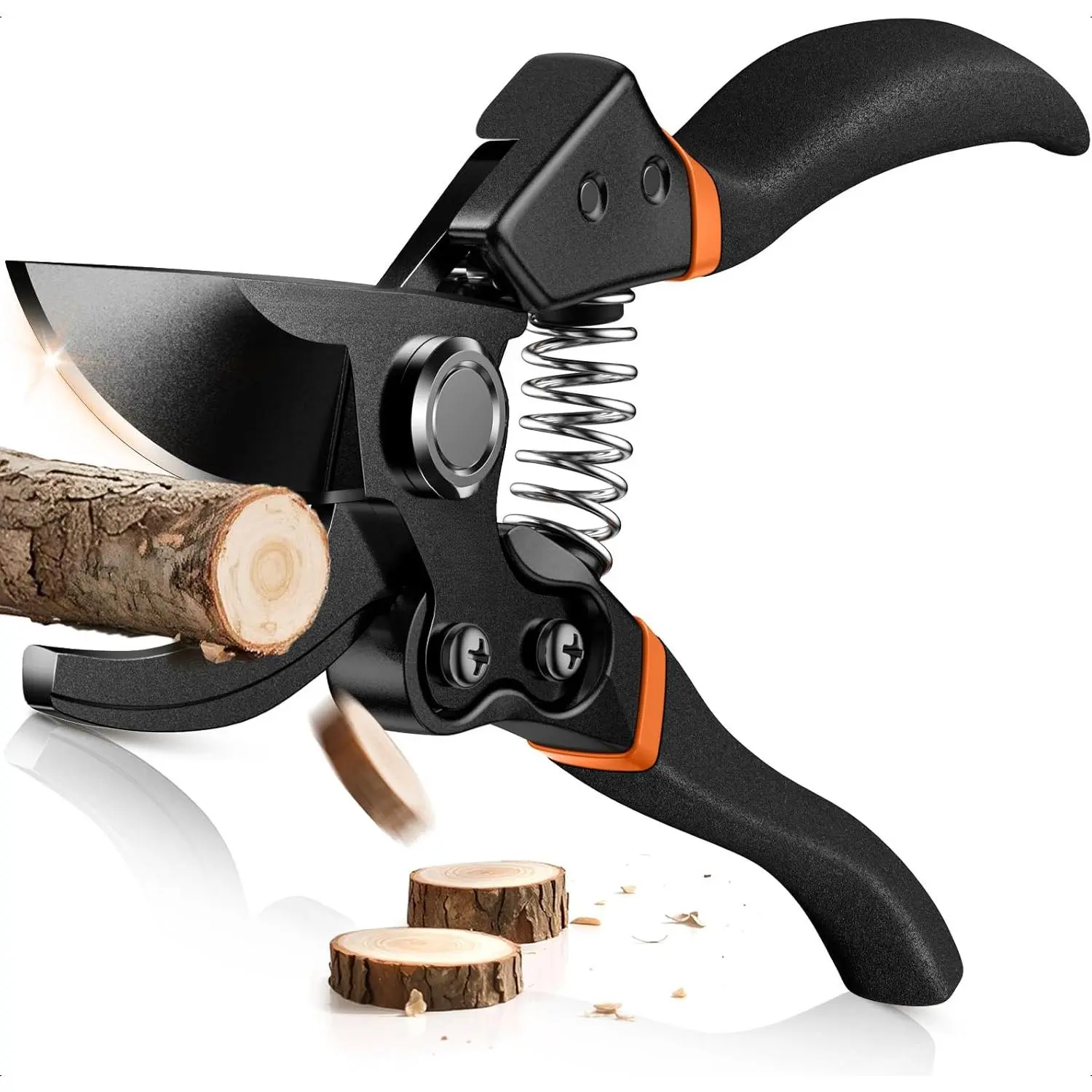 8.5 in Professional Pruning Shears - SK5 Steel Ultra-Sharp Blade, 7.5 cm Blade Length, 3.6 cm Opening, 4X Easier Cutting, Arthritis-Friendly Garden Clippers for 3/4 in Branches