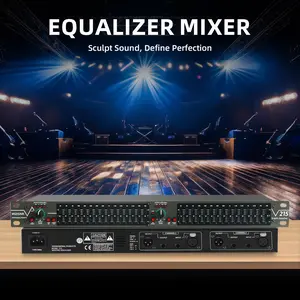 Graphic Equalizer 15-Band Stereo EQ for Home Audio, Dual Channel Professional DJ Equalizer, Noise Reduction 1U Rack Mount (EQ-215)