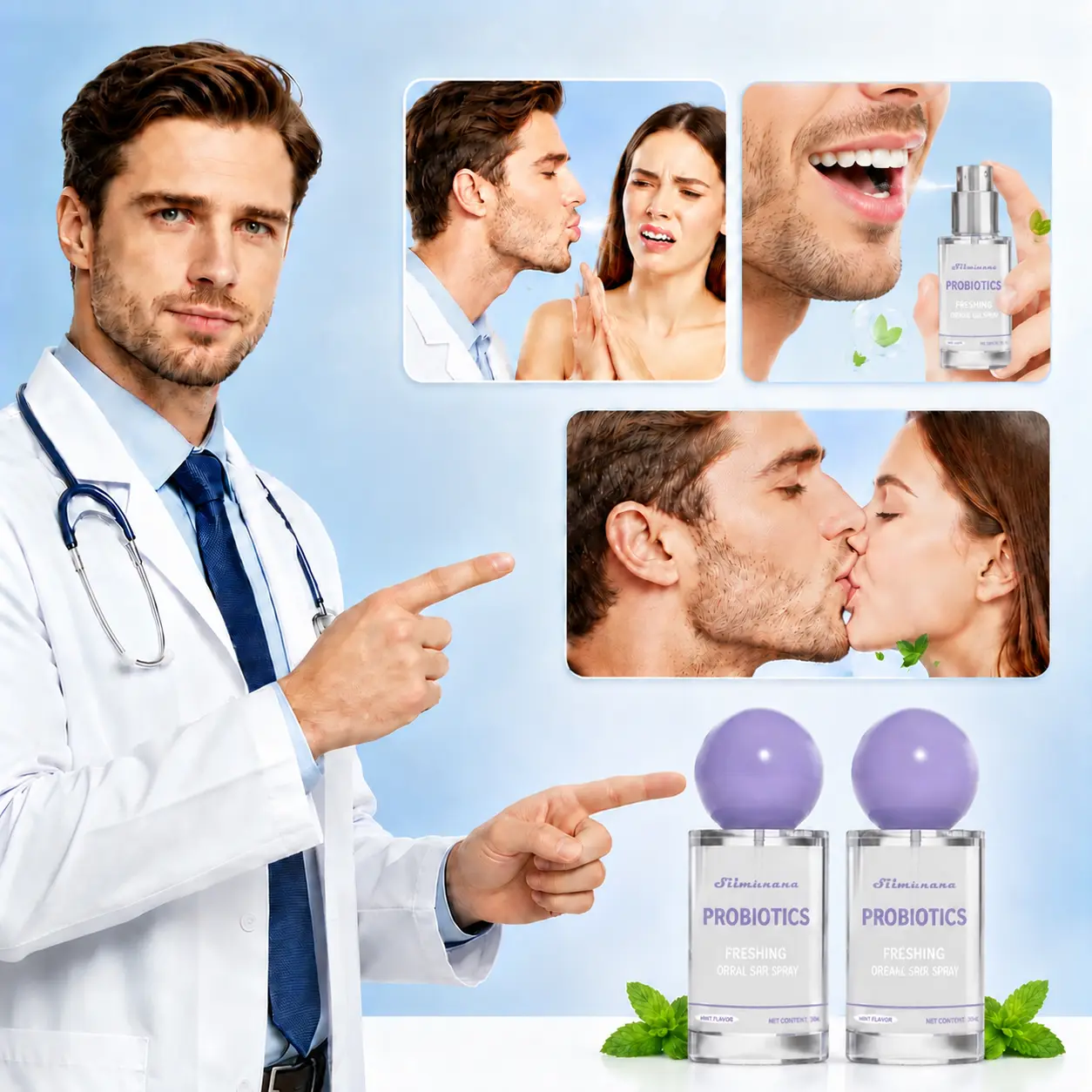 Mouth Spray - 15ml Peppermint Gentle Lightweight Oral Care Solution, Bad Breath Control Treatment That Prevents Odor & Delivers Long-Lasting Fresh Breath, Prevents Bad Breath