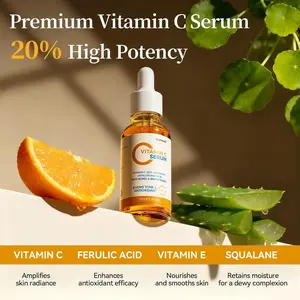 Vitamin C Facial Serum,Anti Aging & Wrinkle With Natural Vitamin C,Sodium Hyaluronate,Skin Brightening Face Serum for Dark Spots, Fine Lines & Wrinkles,All Type Skin Care 30ml/1fl.oz