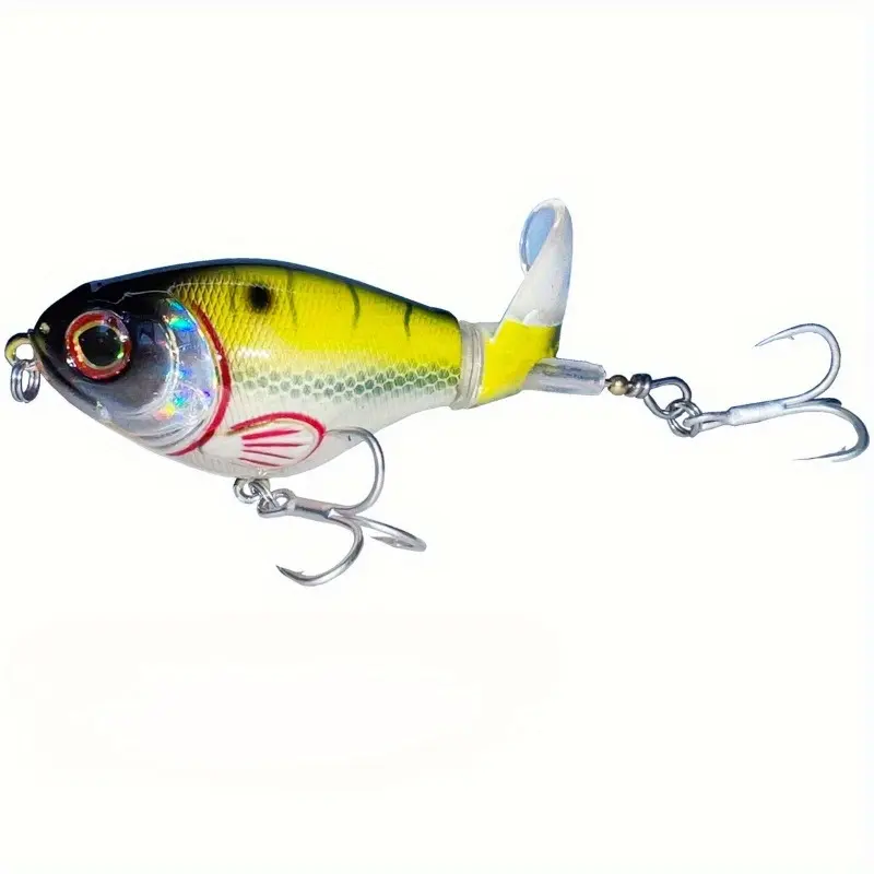 Multi-Species Topwater Fishing Lures Set - Fishing Tackle, High-Index Plastic, Floating Propeller Tail Teasers, and Durable Hooks for Catching Bass, Salmon, Trout, and More! Artificial Fishing Lure