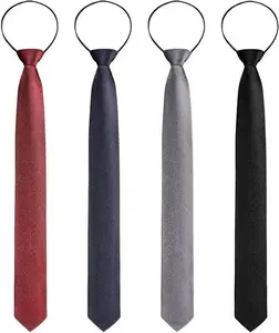 4PCS Zipper Ties for Men,Adjustable Men's Neckties Zip on Tie for Zipper,Skinny Necktie Clip on Slim Tie,Ideal for Formal,Professional or Casual Occasions
