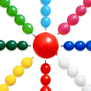 PartyWoo Assorted Colors Rainbow Linking Balloons 100pcs 6 Inch Multicolor Colorful Primary Color Link Balloons for Graduation Baby Shower Unicorn Fiesta Rainbow Birthday Party Decorations