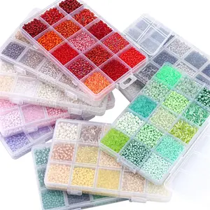 15-Grid Glass Seed & Bugle Bead Kit | DIY Jewelry Making Starter Set | Vibrant Aesthetic Colors for Bracelets & Necklaces | Handmade Craft Supplies for Beginners  -pick in live