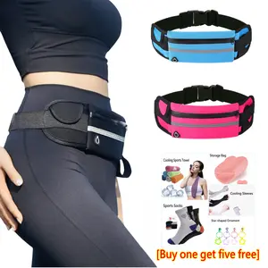 【Buy one get five free】Sports waist pack, suitable for both men and women, features an adjustable waist strap, reflective strips, a waterproof phone pocket,  has secure zippered pockets. It's ideal for hiking and running.