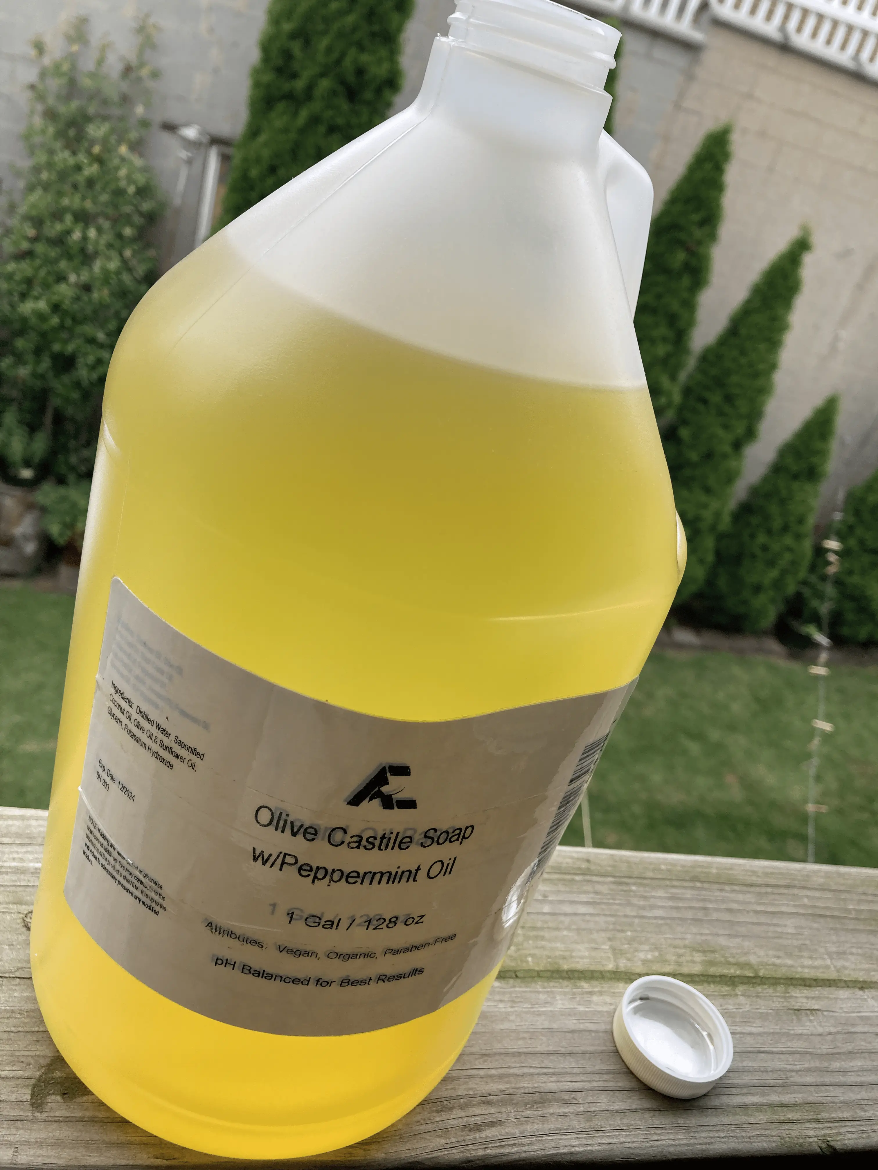 Liquid Castile Body Soap, Gentle & Handmade Organic Peppermint Body Wash for All Skin Types with Sunflower, Olive & Coconut Oils, 128 oz, 128Oz, Alchemist Express, Skin-Friendly, Pump Dispenser, Sensitive Safe