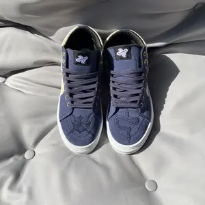Navy blue retro myth snake-eye high-top skate shoes | Full sizes 36–48, plus size friendly | American street niche fashion sneakers, Rubber, Trainer
