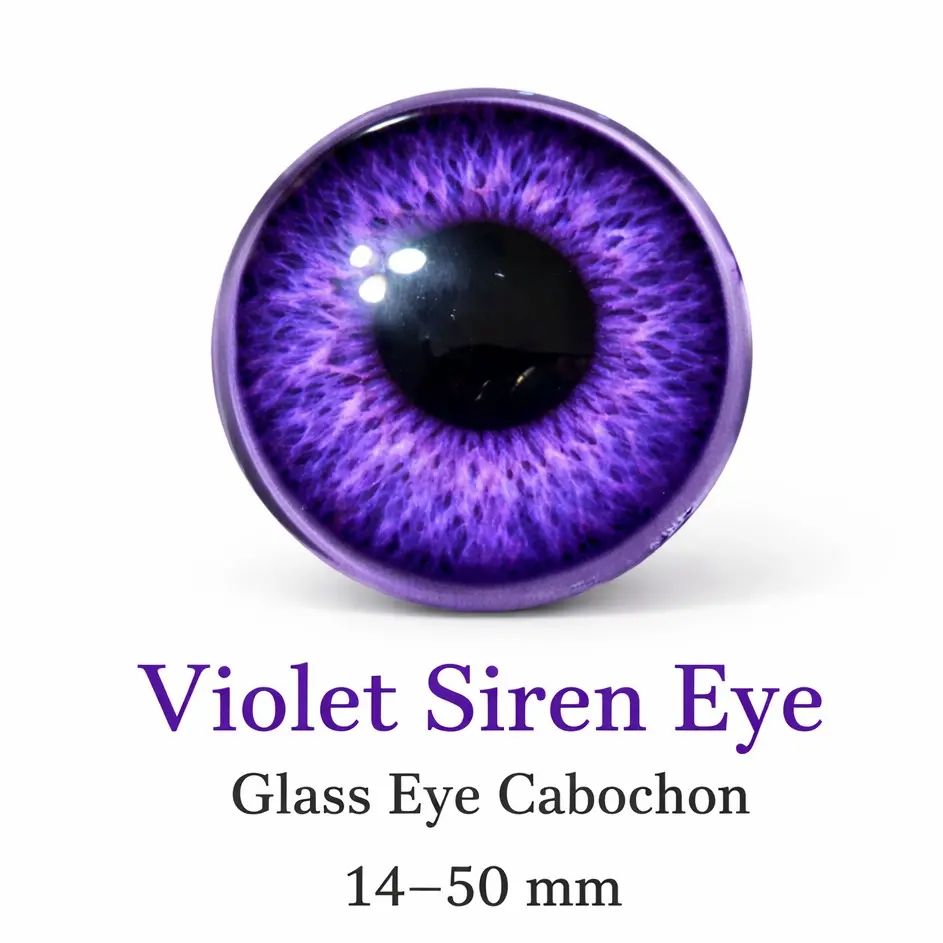 Violet Siren Eye  - Glass Cabochon 14mm - 50mm