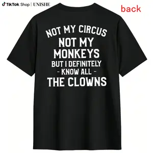 Unisex Sporty Cotton T-Shirt – Short Sleeve 'Not My Circus' Design, Great Golf Gift for All