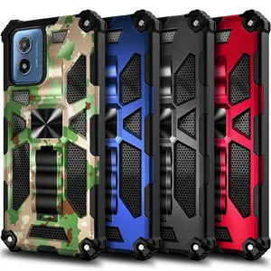 Case For Motorola Moto g PLAY (2024) Full Body Kickstand Cover w/ Tempered Glass