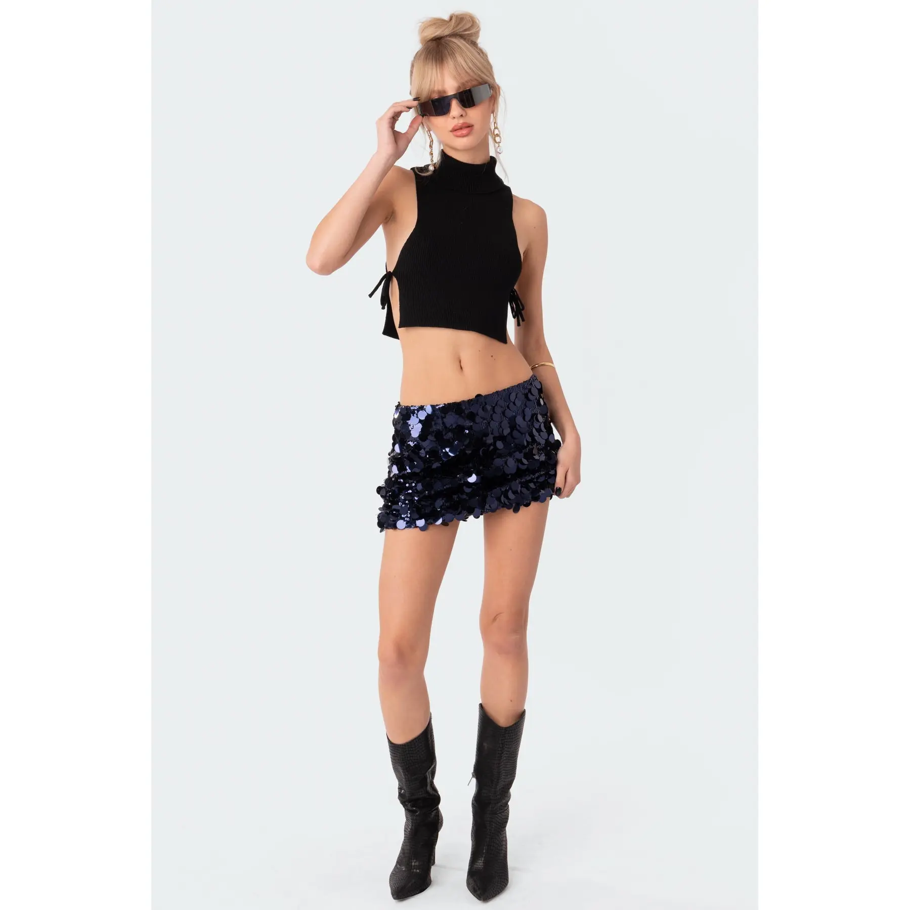 Sabina Low-Rise Sequin Mini Skirt