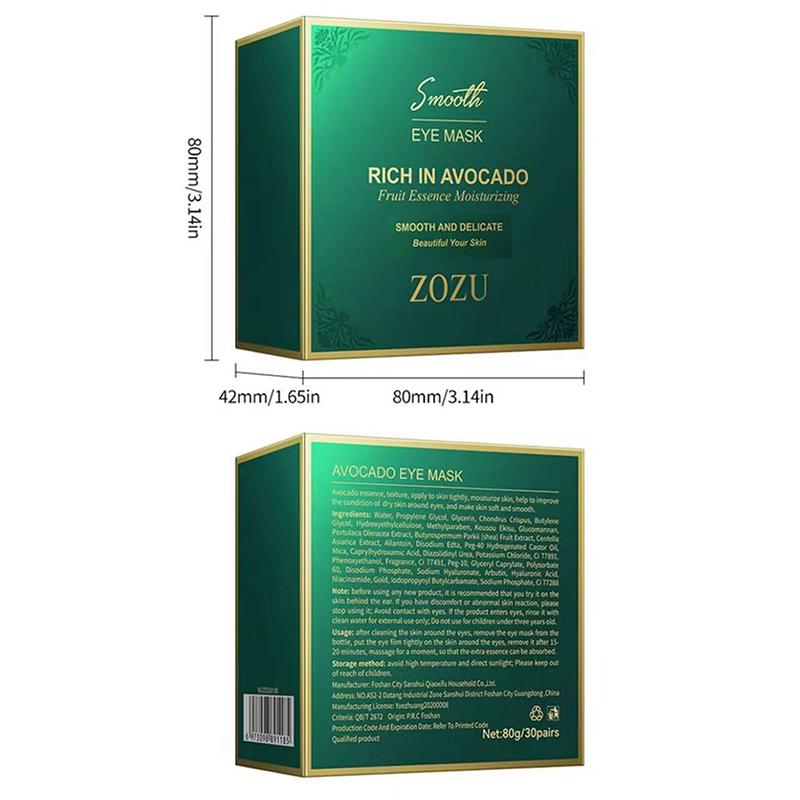 Avocado Moisturizing Eye bagMask,60pcs/set Under Eye Mask, Eye Care Product for Dark Eye Bags, Skin Care Gift Moisturizer Hydrating Comfort