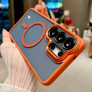 Phone Case: Suitable for Samsung Galaxy S26 Ultra, S26 Plus, and S26 Smartphone. Features Magnetic Charging, Metal Frame, Smooth Texture, Shockproof Acrylic, and Protection. Accessories Cover Shockproof Protector