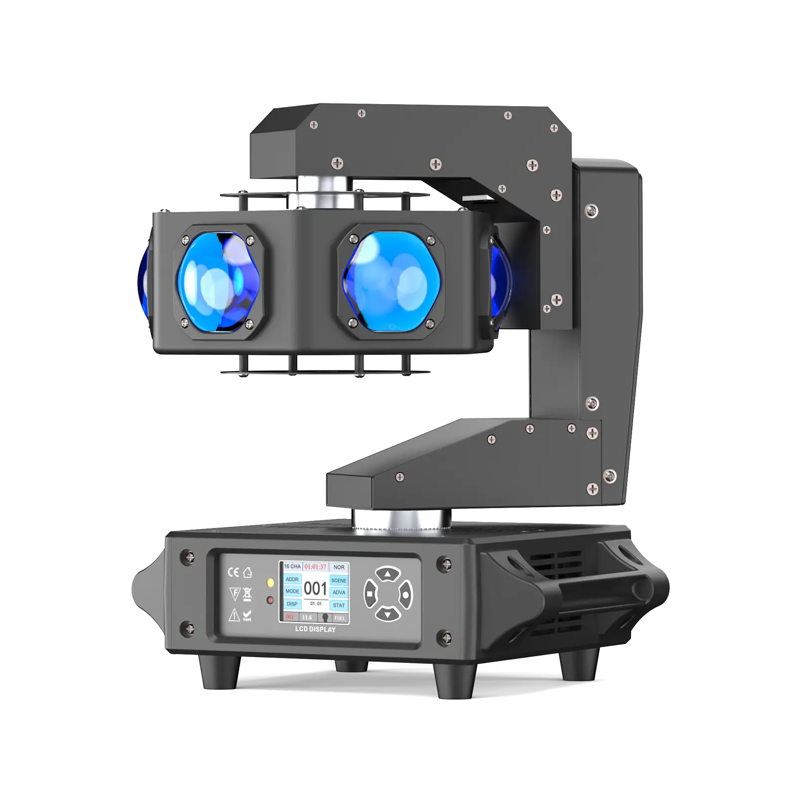 UKING 240W Beam Moving Head Light - 6×40W RGBW Adjustable Brightness LED, 360° Infinite Z-Axis Rotation Professional DJ Stage Lighting for Theaters, Weddings, Holidays, Rgb Colorful Lights