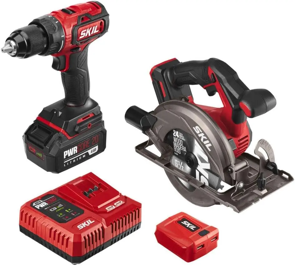 SKIL PWR CORE 20a Brushless 20-Volt Drill Driver and Circular Saw Kit