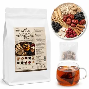 AFOCE Kidney Tea - Ginseng 10-Treasure Men's Vitality Tea with Red Date, Wolfberry, Mulberry for Daily Energy & Wellness Support