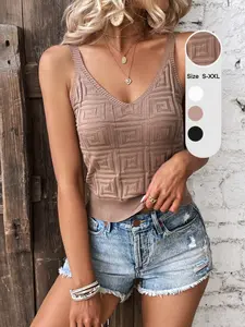 Women's Summer Knit Vest Top, Casual Minimalist Slimming Design, Thin Breathable Sleeveless Blouse, Elegant Lightweight Outerwear
