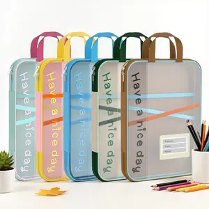 New Arrival Colorful Transparent Multi-Layer Stationery Storage Bag, Fresh Portable Style, Three Layer Classification, Christmas Gift, Pencil Bag