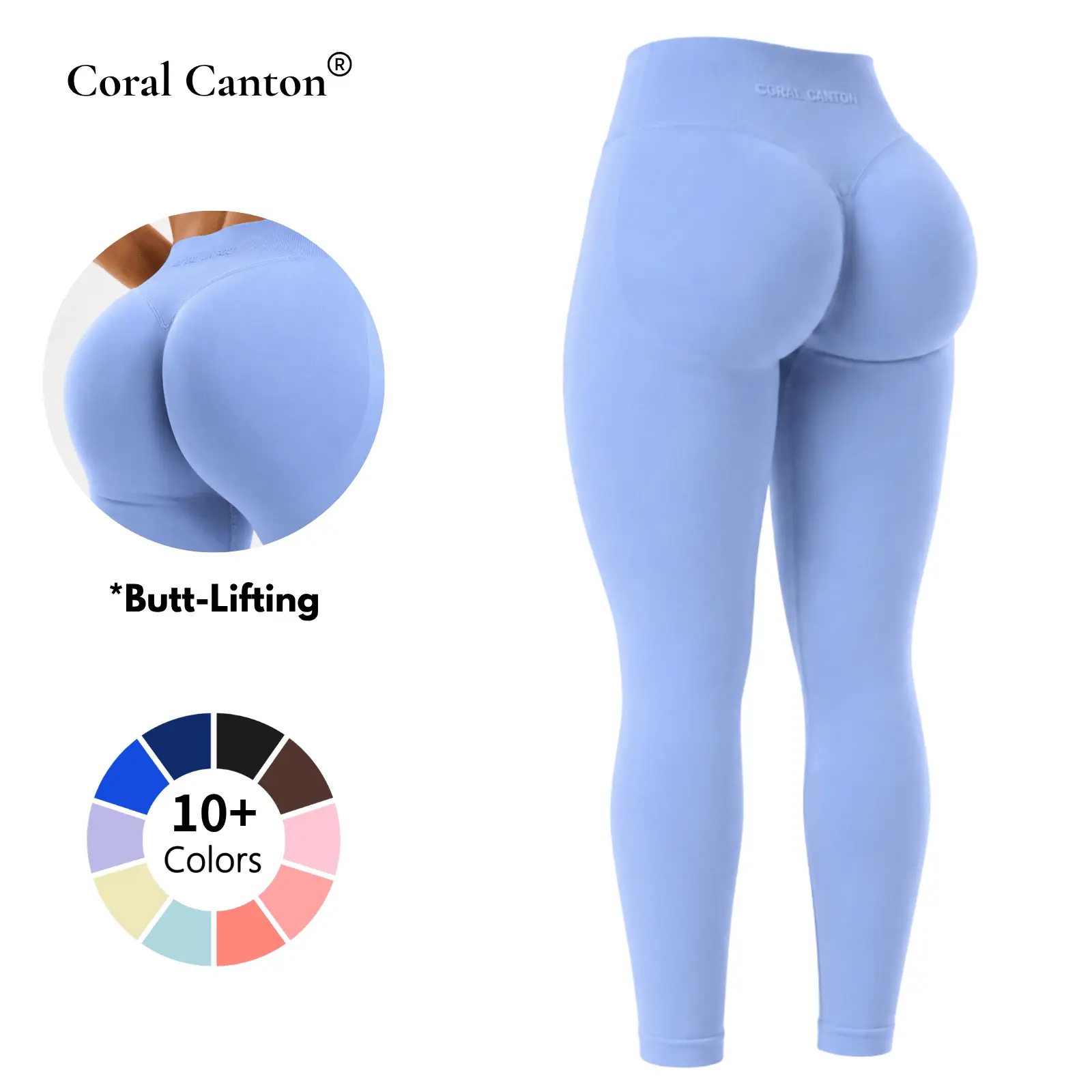 Coral Canton High Waisted Seamless Sports  Leggings for Women Tummy Control Compression Workout Pants with Scrunch Butt No Front Seam Buttery Soft Yoga Gym Leggings Sculpting Fit All Season Activewear SummerVibes, Sporty Joggers BackToSchool