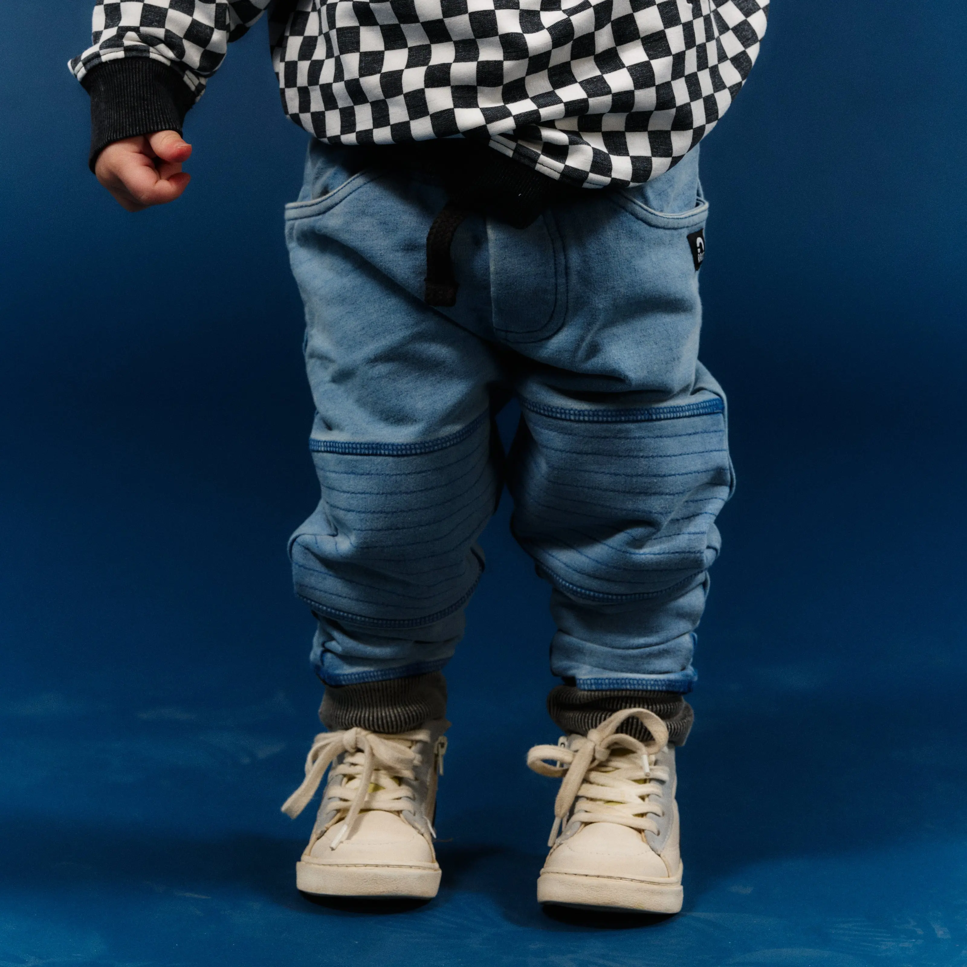 Kids Moto Joggers - 'Light Indigo Denim' Kids Moto Joggers - 'Light Indigo Denim'