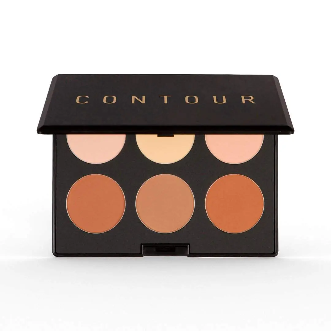 Elizabeth Mott Cosmetic Contour Palette - 6 Shades, Matte & Satin Finishes, Ideal for Highlighting, Contouring, T-zone Bronzing