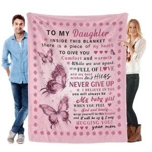 Daughter Gifts from Mom, Daughter Birthday Gifts, Birthday Gift for Daughters, Soft Daughters Blanket 60" x 50" flannel blanket