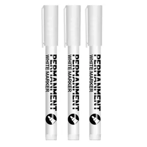 White Acrylic Paint Pens,White Markers Paint Permanent Marker Pens, Fine Tip Precision 1-2mm Waterproof Paint Pen for Fabric Rock Painting Tyre Art Paper Glass for Drawing,Coloring,Graffiti,DIY Crafts