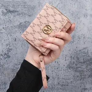 Women's Small Short Wallet PU Leather Multi-Card Slot Coin Purse Money Clip for Women