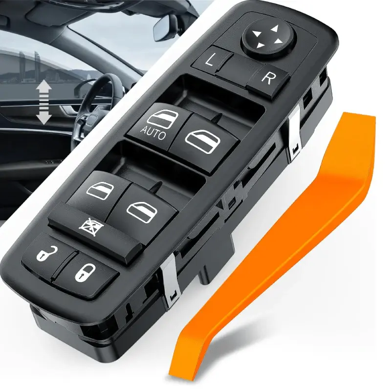 Nilight Automotive Master Power Window Switch for 2011-2016 Dodge Journey, Front Left Driver Side, OE-Like Design, 8+13 Pins, Plug-and-Play ABS Plastic Vibration-Resist Vehicle Replacement Accessory with 1 Removal Tool, Reliable Construction