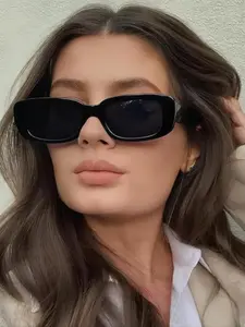 Vintage Rectangular Sunglasses, Y2K Style, Suitable for Daily Streetwear, Photography, Travel, Enhances Fashion Atmosphere, Trendy Vintage Sunglasses