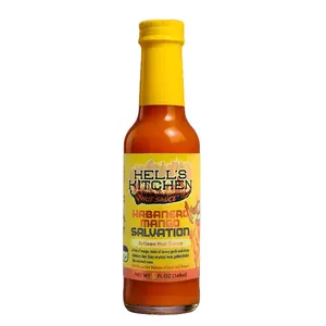 Habanero Mango Salvation Hot Sauce by Hell's Kitchen Hot Sauce - Artisanal Blend of Mango Puree, Garlic, Honey & Citrusy Habaneros - 5 oz Bottle