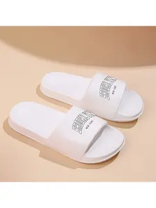 1 pair of Brooklyn print [casual summer shoes] unisex EVA slip-on slippers, simple and lightweight women's home shoes |   Lightweight summer breathable shoes with high-quality thin sole design