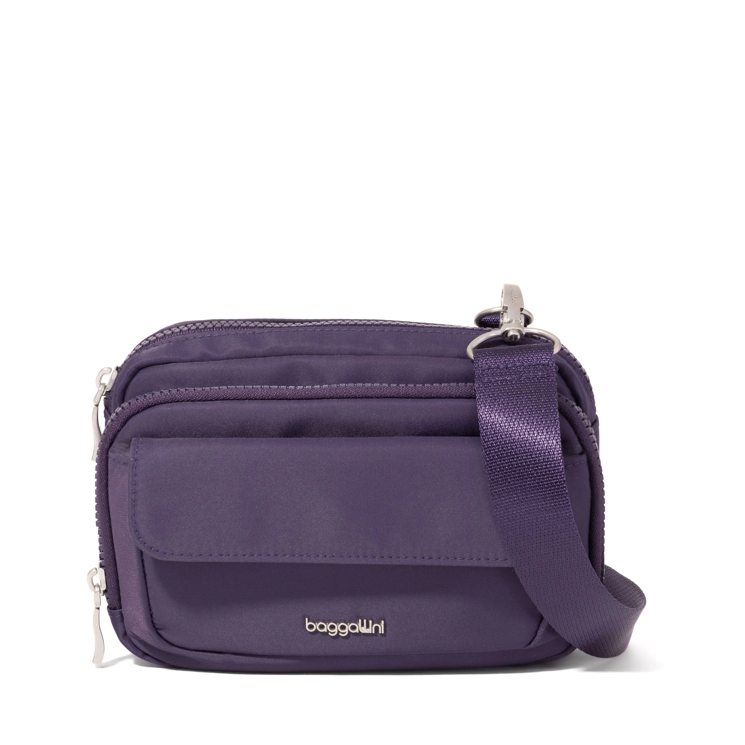 Baggallini Women's Modern Convertible Crossbody Bag - Chic Adjustable Strap Purse with RFID Protection, Double Zip Pockets, Lightweight Design for Errands, Casual Handbag Satchel