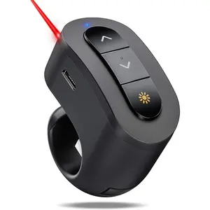 Rechargeable Finger Ring  Presenter Clicker for PowerPoint, Keynote, , Laptop - USB Presentation Remote with 2.4GHz RF