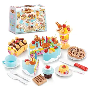 Realistic Birthday Cake Toy Set, 75pcs DIY Baking Kit, Enhances Baby Fine Motor Skills, Perfect Gift for Kids, Includes Utensils, Play Kitchen Accessories, Suitable for 3+