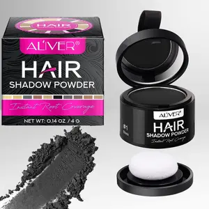 Aliver Hairline Powder, Root Concealer & Filler, Root Touch Up, Haircare, Waterproof Long-Lasting Effect, Built-In Mirror & Brush, Suitable for Multiple Hair Colors