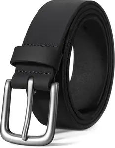 Men's Genuine Leather Casual Every Day Jeans Belts, Handmade Men Leather Belt with Gift Box