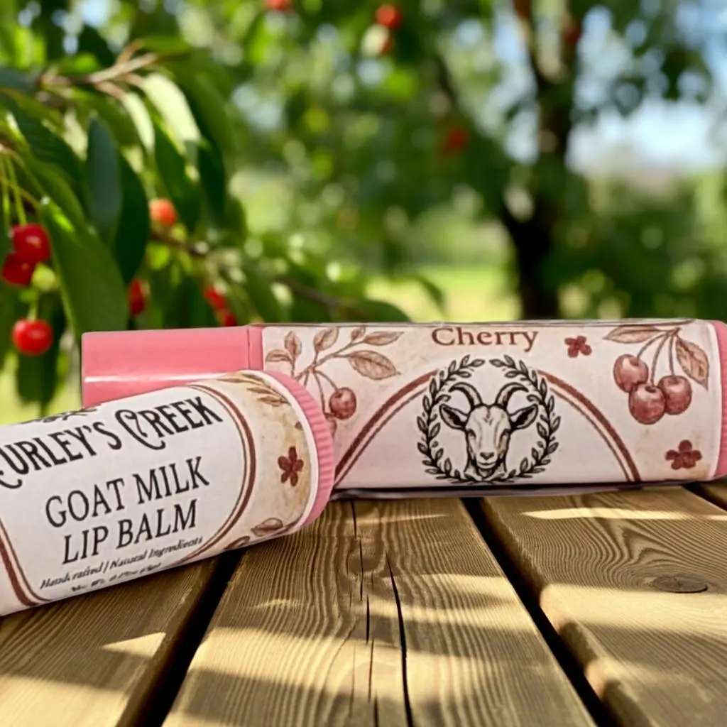 Goat Milk Lip Balm | Cherry | Handmade Natural Skincare | Curley’s Creek®