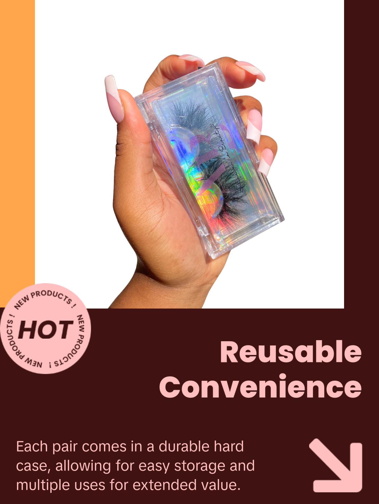 HER- Fluffy Mink EyeLash- Ideal for everyday wear Makeup Case Cosmetic