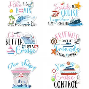6Pcs Cruise Door Decorations Magnetic Friends Trip Cruise Door Magnets Reusable Funny Carnival Ship Magnets Sea Navigation Sticker for Ship Cabin Fridge Party Decor Refrigerator Decorating Magnet
