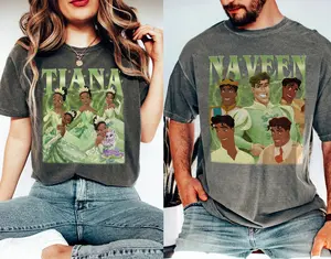 Tiana & Naveen Valentine Couple Matching Shirts, Prince Princess Family Trip Couple Duo Shirt, Happy Valentine's Day Sweater, Hoodie Gift