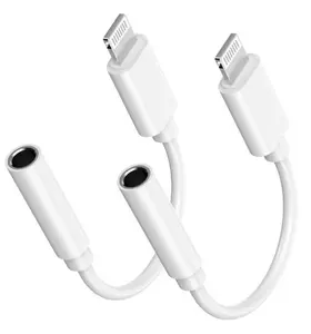 [Apple MFi Certified] Apple Lightning to 3.5 mm Headphone Jack Adapter for iPhone, 2 Pack iPhone 3.5mm Aux Audio Adapter Converter Cable Dongle Compatible for iPhone 14 13 12 11 Pro Max XS XR X 8 7 6