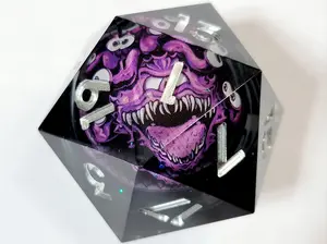 Dark Beholder Liquid Core 35mm Large d20 | Dungeons & Dragons | Colossal Dice | DnD Dice Set Polyhedral 5E DND